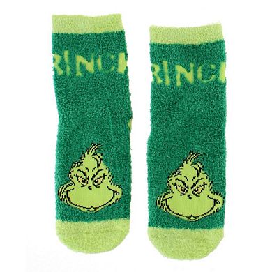 Textiel Trade Kid's Dr. Seuss The Grinch Comfy Gripper Socks (2 Pack)