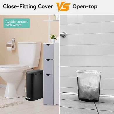 3.2 Gallon Stainless Steel Trash Can with Lid and Soft-Close Step Pedal​