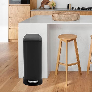 3.2 Gallon Stainless Steel Trash Can with Lid and Soft-Close Step Pedal​