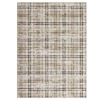 Garvee Modern Geometric Irregular Grid Area Rug Washable Non Slip Floor Cover for Modern Bedroom