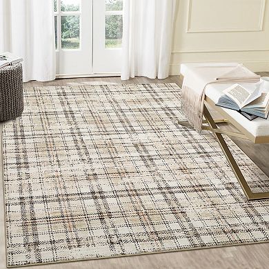Garvee Modern Geometric Irregular Grid Area Rug Washable Non Slip Floor Cover for Modern Bedroom
