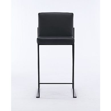 London 26 in. Black Low Back Metal Stackable Barstool (Set of 3)