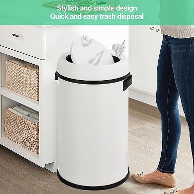 17 Gallon (65L) White Swing-Top Trash Can​