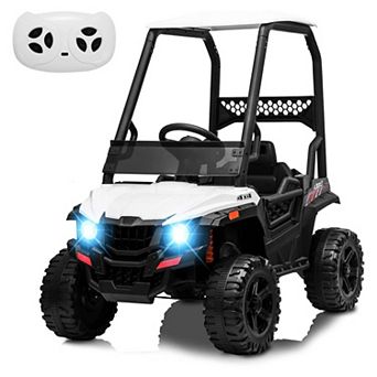 12V Kids Dump Truck Ride On w/Sun Shade, Electric Car w/Remote, LED Lights, 3 Speeds