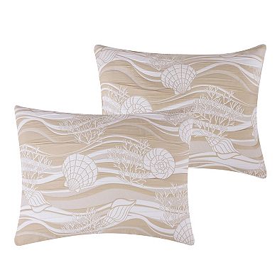 100% Woven Polyester Jacquard Dover Coastal Sham Natural