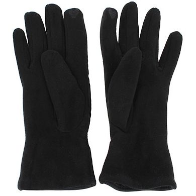 CTM Women's Shirred Wrist Touchscreen Winter Gloves
