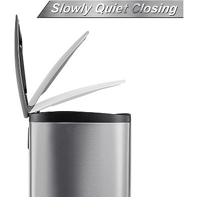 IDEALHOUSE 13 Gallon 50L Heavy Duty Kitchen Trash Can with Lid and Inner Liner