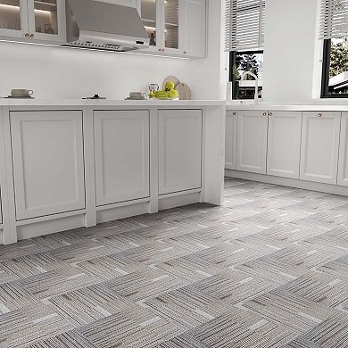 LOVMOR 36PCS 4 MIL 12x12in grey Peel and Stick Flooring Tile Water Resistant Vinyl Tile Flooring