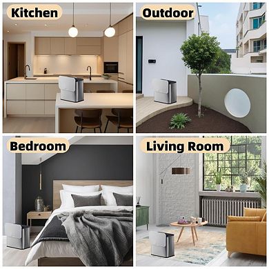 IDEALHOUSE 1.3 Gallon Hanging Stainless Steel Compost Bin with Lid Inner Bucket and Charcoal Filter