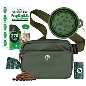 Walk Star Kit - 3-in-1 Dog Walk Bag & Travel Bowl plus 270 Compostable Dog Poop Bags
