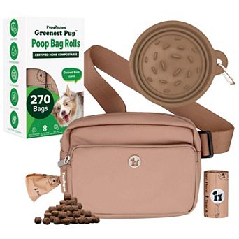 Walk Star Kit - 3-in-1 Dog Walk Bag & Travel Bowl plus 270 Compostable Dog Poop Bags