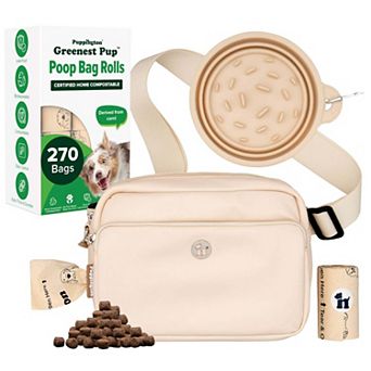 Walk Star Kit - 3-in-1 Dog Walk Bag & Travel Bowl plus 270 Compostable Dog Poop Bags
