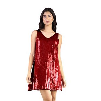 Artyska Women’s Sleeveless V-Neck Sequin Mini Party Dress