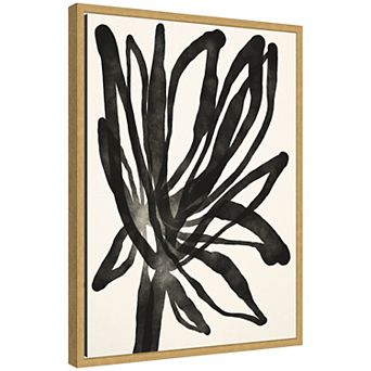Sylvie Dark Floral Framed Canvas by Alicia Bock