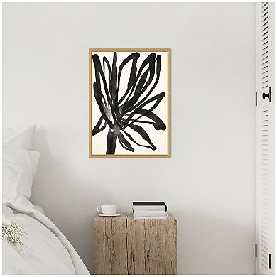 Sylvie Dark Floral Framed Canvas by Alicia Bock