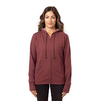Econscious Women's Heathered Full-Zip Hooded Sweatshirt