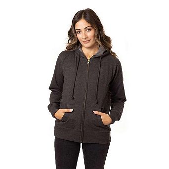 Econscious Women's Heathered Full-Zip Hooded Sweatshirt