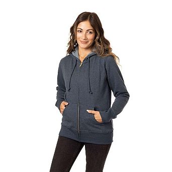 Econscious Women's Heathered Full-Zip Hooded Sweatshirt