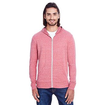 Threadfast Apparel Triblend Full-Zip Light Hooded Sweatshirt
