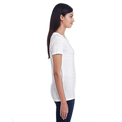 Threadfast Apparel Women's Invisible e V-Neck T-Shirt