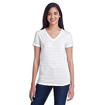 Threadfast Apparel Women's Invisible e V-Neck T-Shirt