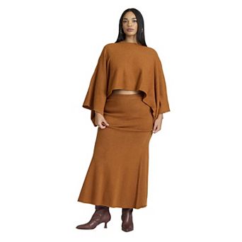 ELOQUII Women's Plus Size Sweater Maxi Skirt