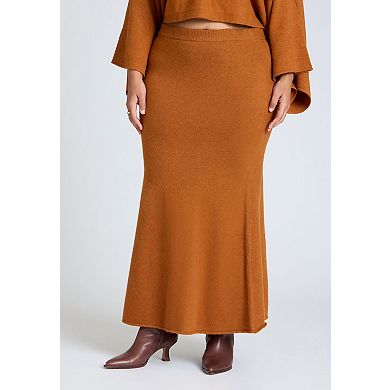 ELOQUII Women's Plus Size Sweater Maxi Skirt