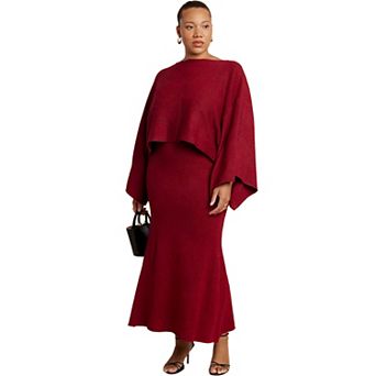 ELOQUII Women's Plus Size Sweater Maxi Skirt
