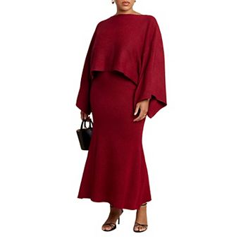 ELOQUII Women's Plus Size Sweater Maxi Skirt