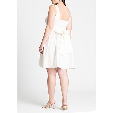ELOQUII Women's Plus Size Bow Back Mini Dress