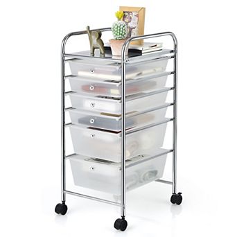 Costway 6 Drawer Rolling Storage Cart Scrapbook Paper Office Organizer