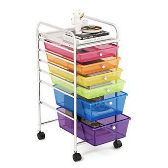 Costway 6 Drawer Rolling Storage Cart Scrapbook Paper Office Organizer