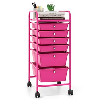Costway 6 Drawer Rolling Storage Cart Scrapbook Paper Office Organizer