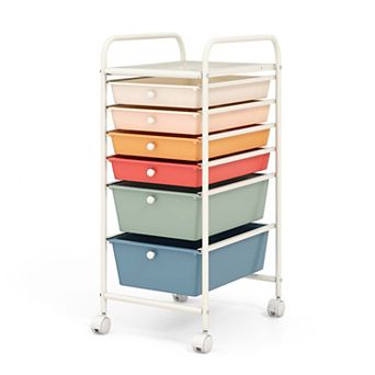 Costway 6 Drawer Rolling Storage Cart Scrapbook Paper Office Organizer
