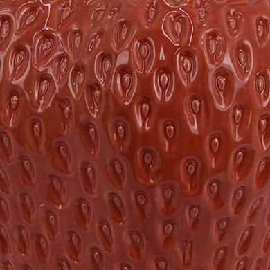 Kema Decorative Flower Vase, Strawberry Accent, 15 Inch Red Ceramic