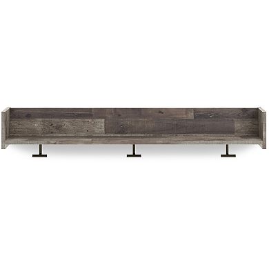 Elis Wall Mounted Coat Rack with 3 Hooks and Shelf, Butcher Block