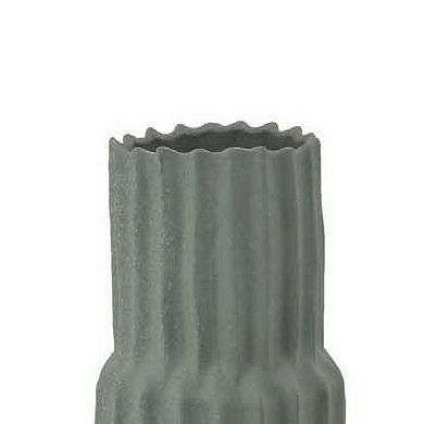 Decorative Accent Vase, Sleek Cactus Design, 24 Inch Green Ceramic