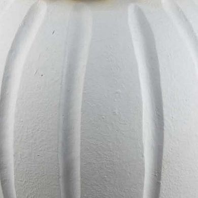 Nehu Decorative Vase, Beaded Neck Details, 16 Inch White Resin