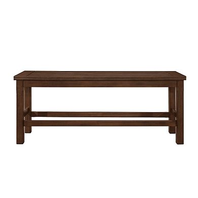 Lsy Counter Height Dining Bench, 64 Inch Dark Brown Wood Frame