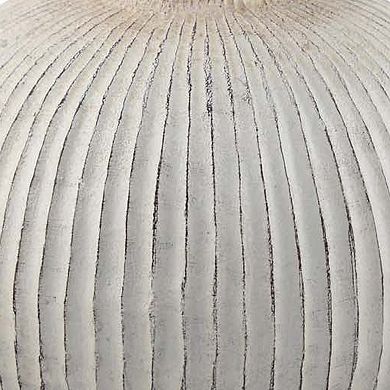 Gany Decorative Vase, Spherical Bottom, 15 Inch Weathered White Resin