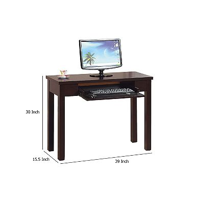 Computer Desk, Flip-Down Keyboard Drawer, 39 Inch, Red Cocoa Brown