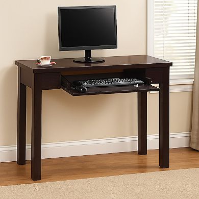 Computer Desk, Flip-Down Keyboard Drawer, 39 Inch, Red Cocoa Brown