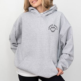 S.W.Smiley Embroidered Choose Happy Lightning Face - Women's Graphic Hoodie