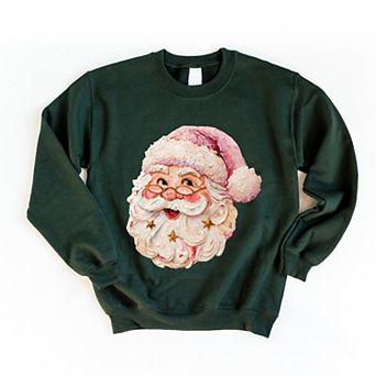 Santa Face Textured Paint - Women's Graphic Sweatshirt