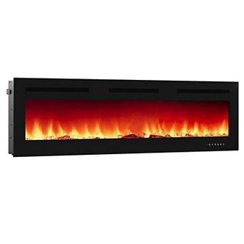 IDEALHOUSE 72 inch Electric Fireplace 12-Color Flame, Remote, Touch Screen, 750W/1500W