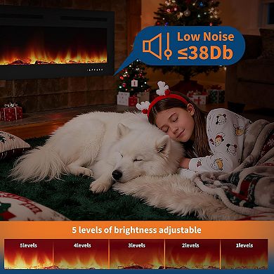 IDEALHOUSE 72 inch Electric Fireplace 12-Color Flame, Remote, Touch Screen, 750W/1500W