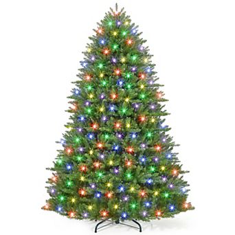 IDEALHOUSE Christmas Tree 7.5ft Pre-Lit Artificial with 600 LED Lights, Collapsible Stand
