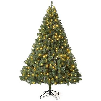 IDEALHOUSE Christmas Tree 4.5ft Pre-Lit Flocked Artificial with 150 Warm White LEDs