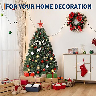 IDEALHOUSE Christmas Tree 6FT Pre-Lit Artificial with Multicolour LED Lights