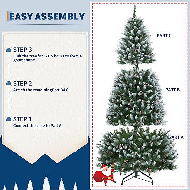 IDEALHOUSE Christmas Tree 9ft Pre-Lit White Artificial with 1042 Branches